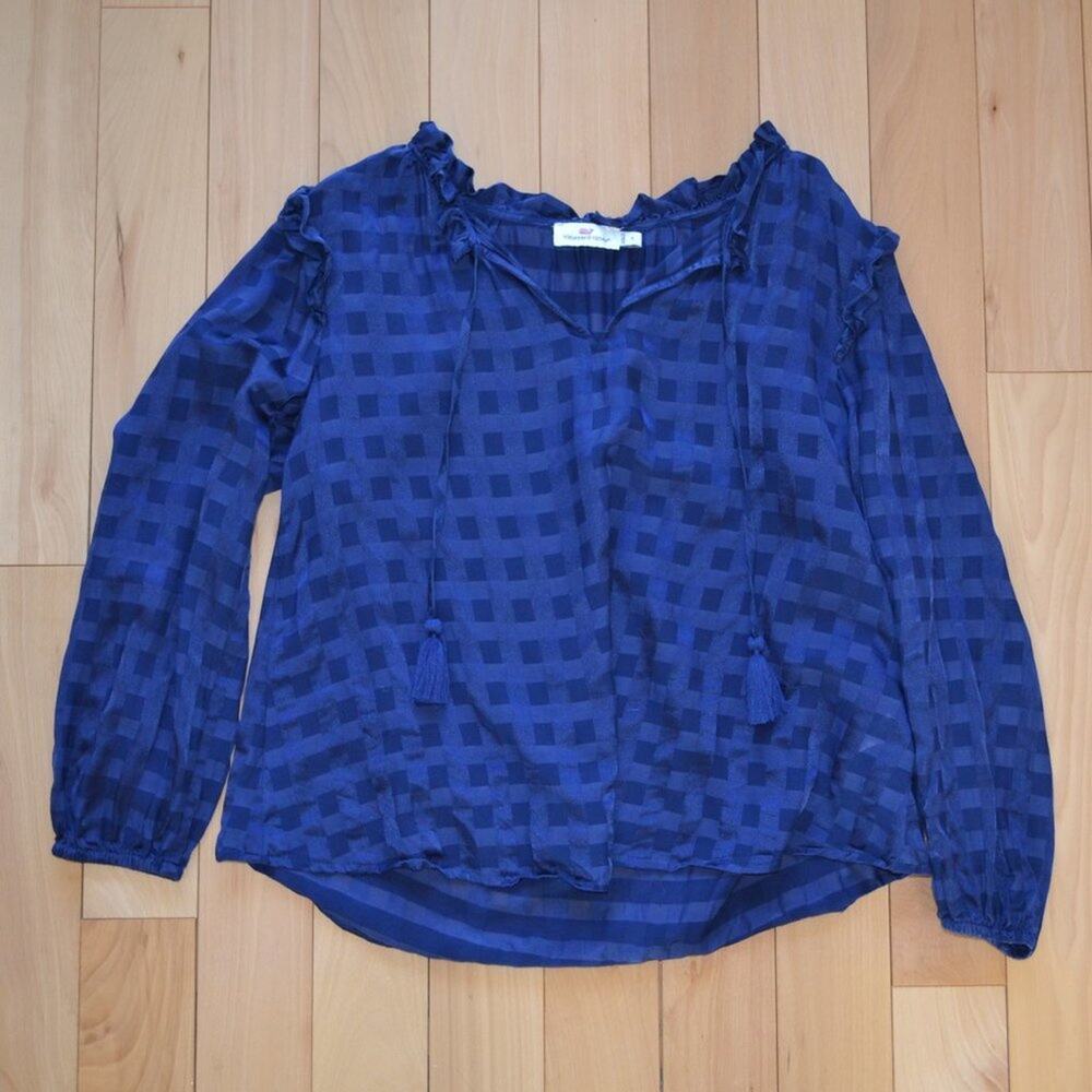 Vineyard Vines Blue Blouse Top Size S